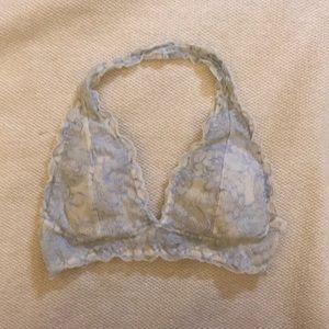 free press Intimates & Sleepwear - White & Blue Lace Halter Bralette free press Intimates & Sleepwear - White & Blue Lace Halter Bralette